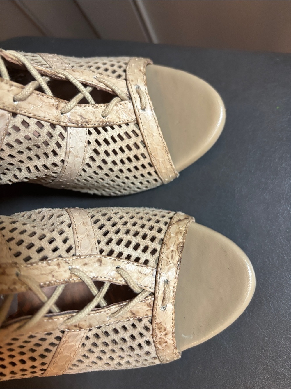 Joie Beige Shari Perforated Lace-Up Bootie, BUFF SIZE 38.5 $415.00 - Picture 10 of 11